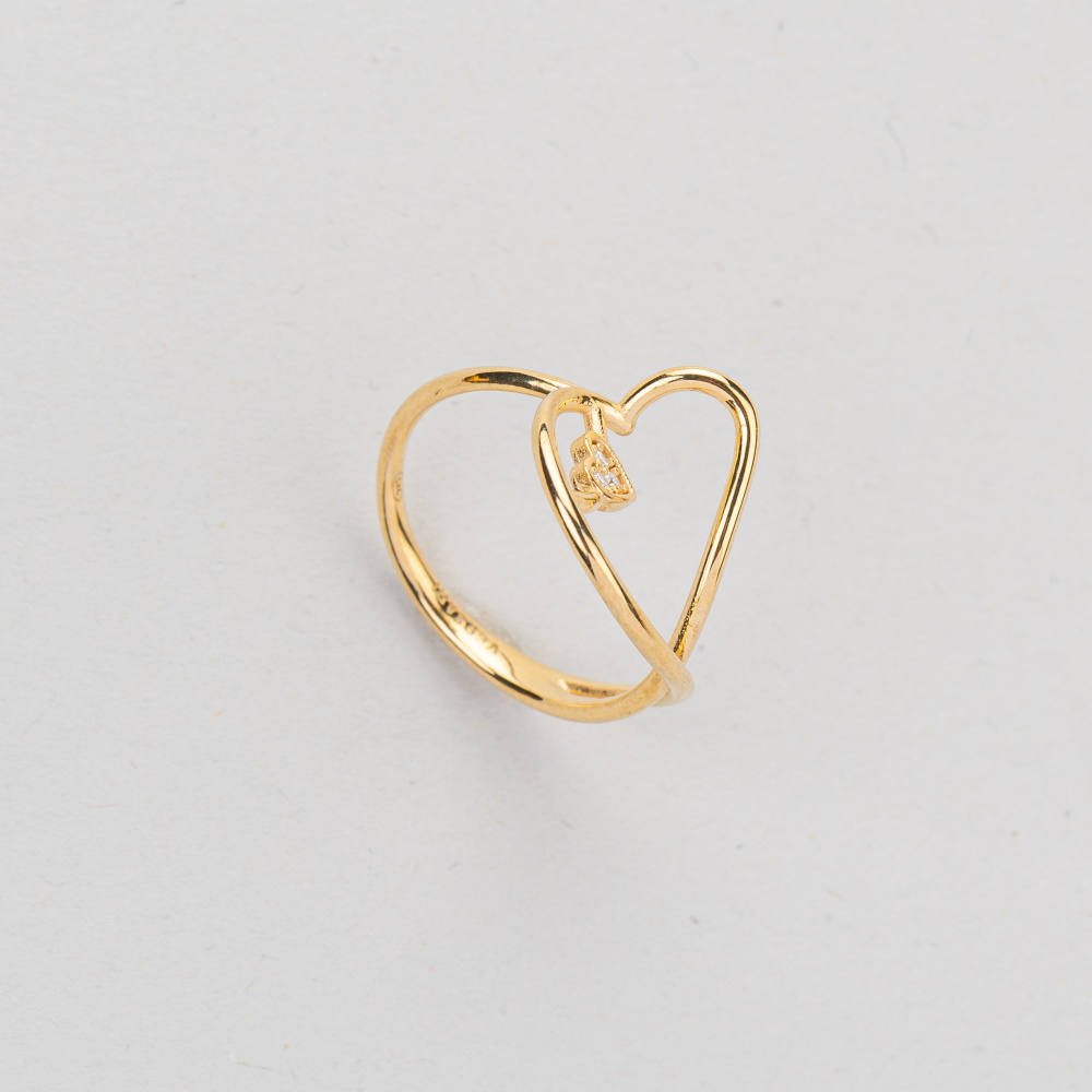 anello cuore filo argento